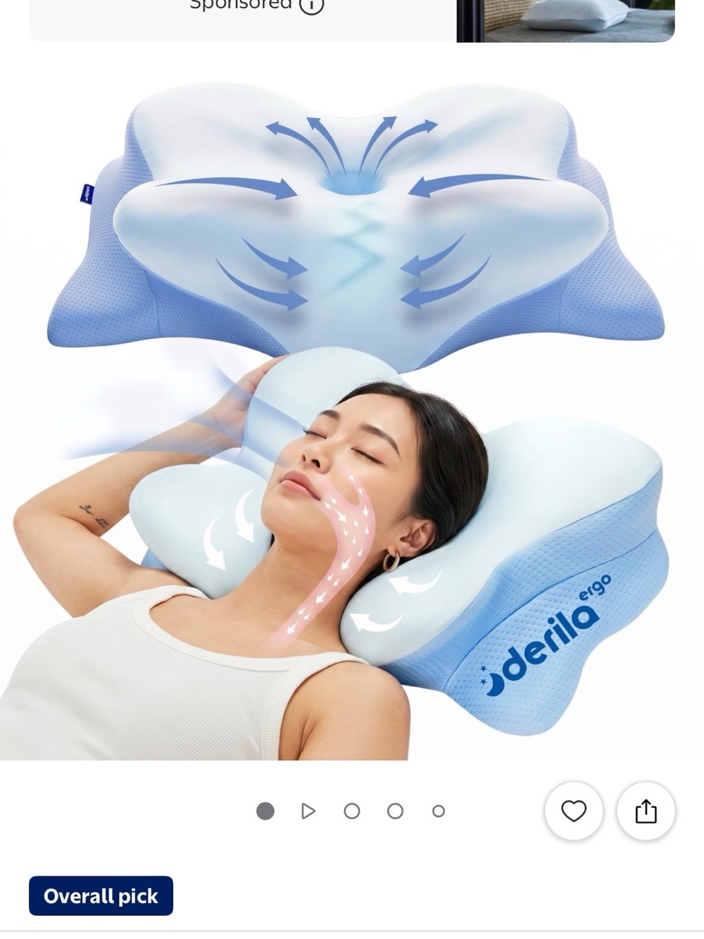 Ergo Contour Neck Pillow – Light Blue Support Pillow